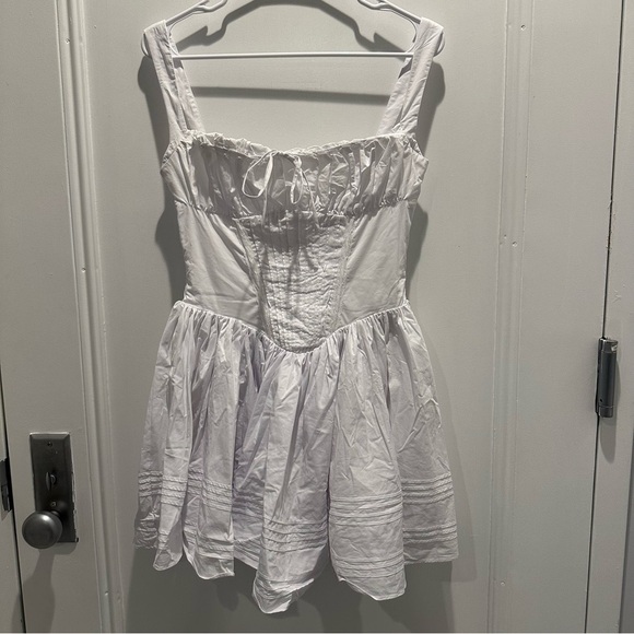 House of CB Natassia White Cotton Mini Dress Medium - Picture 12 of 12